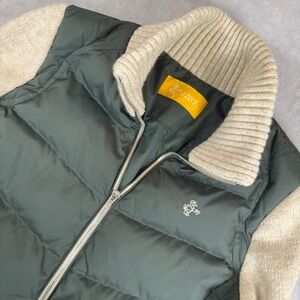 Louis Castel Puffer with Knit Sleeves Jacket Womens Med Golf Athletic Casual